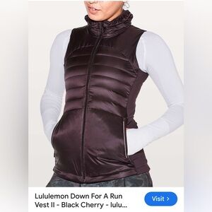 Preloved Lululemon Down Vest Size 6 Black Cherry Color